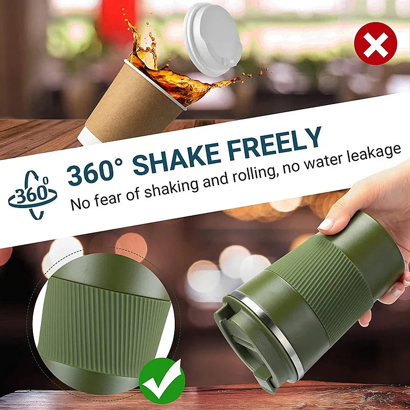 380/510ML Stainless Steel Car Thermal Cup Coffee Cup  for Outdoor Sports Cold and Heat Thermal Mug Tumbler Insulated Flask Water
